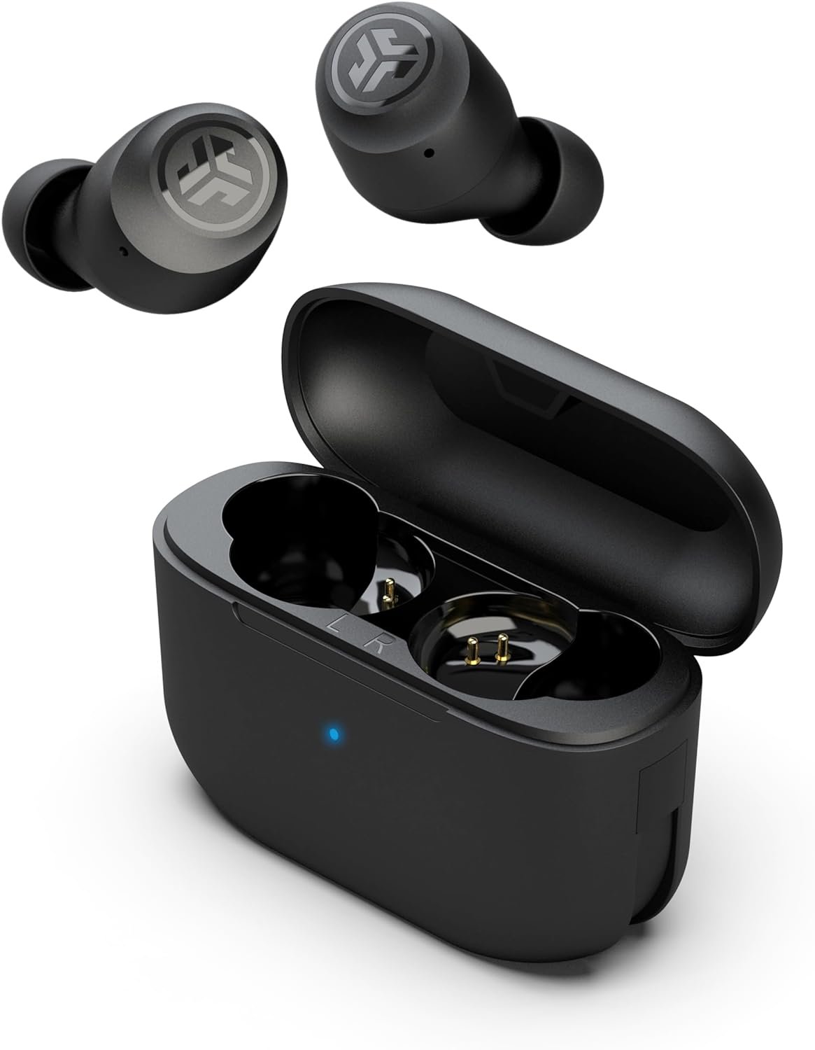 JLab Go Air Pop True Wireless Bluetooth Earbuds + Charging Case, Black, Dual Connect, IPX4 Sweat Resistance, Bluetooth 5.1 Connection, 3 EQ Sound Settings Signature, Balanced, Bass Boost